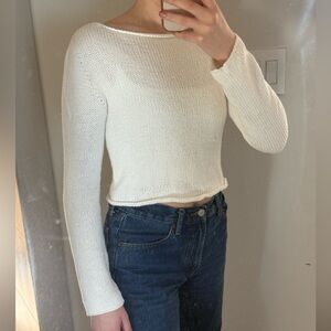 Hand Knit Boatneck Top Sweater